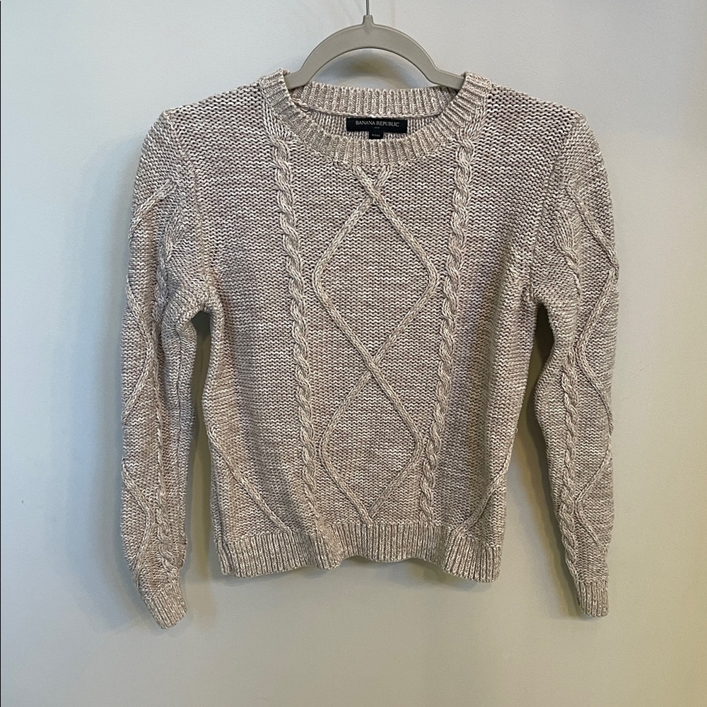 Banana Republic Textured Knit Sweater in Cream